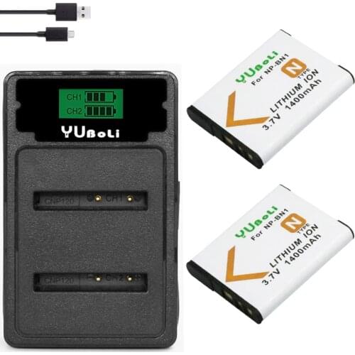 NP-BN1 NP BN1 NPBN1 battery + USB LCD Charger For SONY DSC WX220 WX150 DSC-W380 W390 DSC-W320 W630 Camera accessories