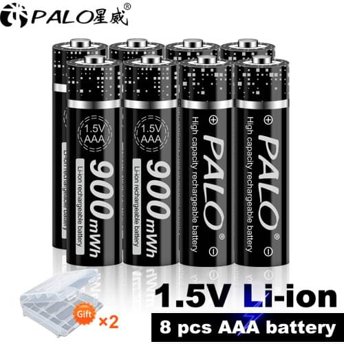 PALO 1.5V Li-ion AAA Rechargeable Battery 900mah AAA 1.5V Lithium Liion Rechargeable Batteries and Charger For Led Light Toy MP3