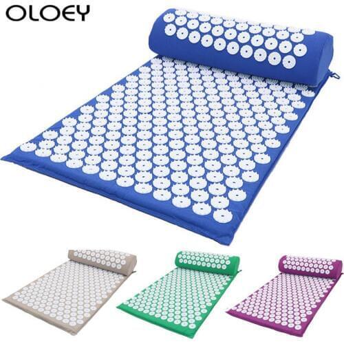 Acupressure Massage Yoga Mat Pillow for Relieve Stress Back Neck Sciatic Body Pain Relaxation Release Spike Acupuncture Yoga Mat