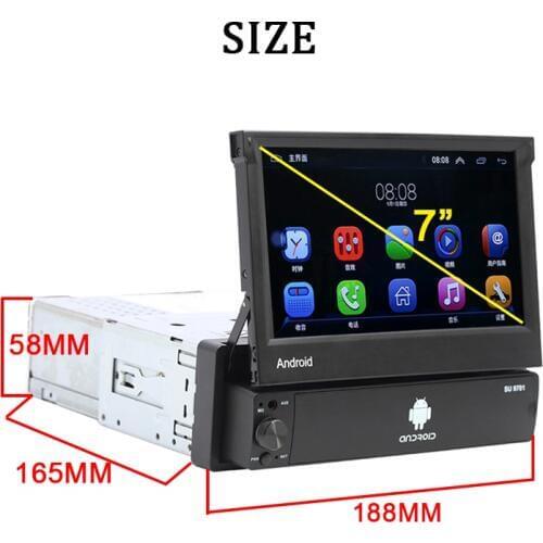 Car Radio MP5 GPS ISO BT Folded HD Bluetooth Rear View Camera FM Telescopic Screen AUX 7” Android USB 1din