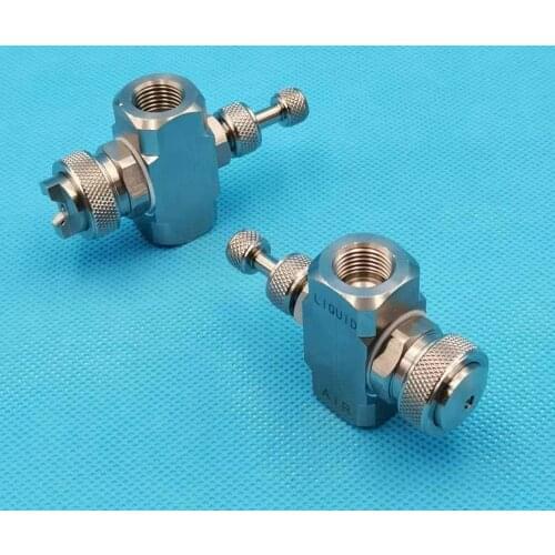 Free shipping Adjustable Stainless steel air atomizing nozzle, Round/ flat fan jet, siphon/gravity fed air atomizing nozzle