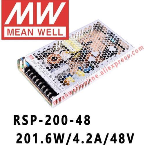 Mean Well RSP-200 Series meanwell 5V/12V/15V/24V/48VDC 200Watt Single Output with PFC Function Power Supply online store