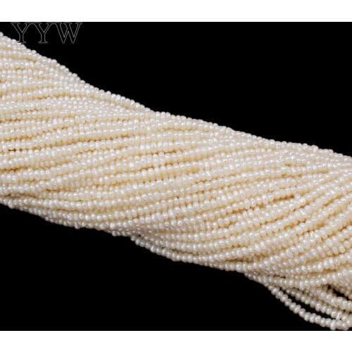 Cultured Baroque Freshwater Pearl Beads Natural White 2-3mm Hole 1mm Strand 15.5inch Pearl Beads for Jewelry Making Accessories