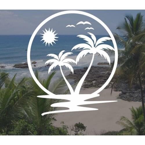 Black/Sliver Beach Sunset Car Sticker Small/Big Size Adventure Nature Theme Removable Waterproof Window Body Decal CL838