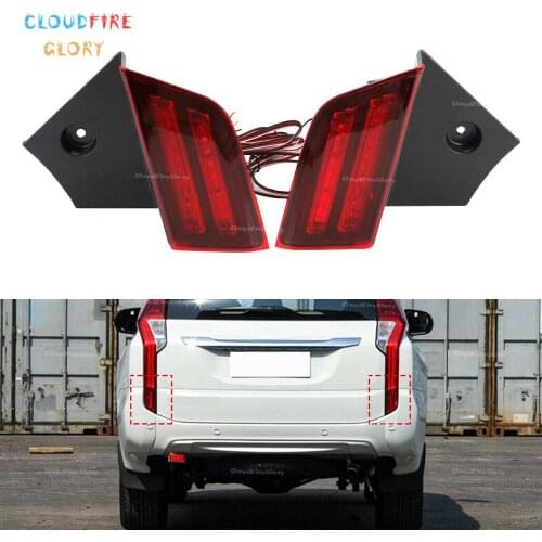 CloudFireGlory LED Rear Bumper Tail Brake Light Driving Lamp Red For Mitsubishi Pajero Sport 2015-2016
