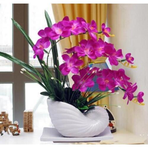 Phalaenopsis flower simulation package plastic flower silk artificial flower flower arrangement Home Furnishing living room tabl