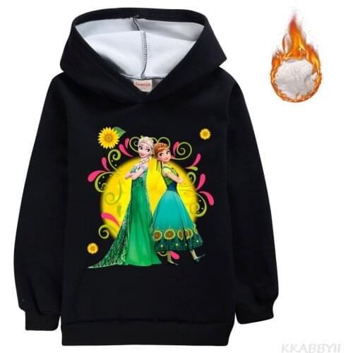 Cartoon Frozen Disney Girl Sweatshirt Autumn Long Sleeve Cotton Cartoon Kids Clothes Baby Childrens Hoodies Tops