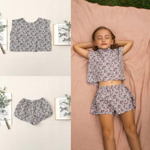 Kids T Shirts 2021 New Summer SP Brand Girls Cute Flower Sleeveless T Shirts Baby Toddler Cotton Fashion Tops Vest Tees Clothes
