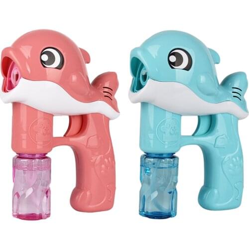 Kids Automatic Gatling Bubble Gun Toys Summer Soap Water Bubble Machine Dolphin Electric Bubble Machine For Children Gift Toys