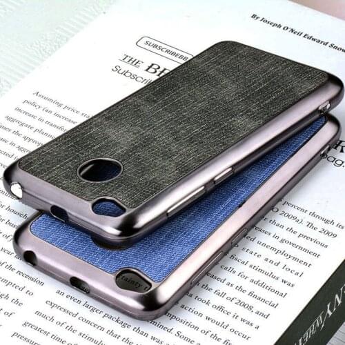 Jeans fabric case for Xiaomi Redmi 4X 5.0inch soft Chromed TPU material & luxury skin covers coque fundas
