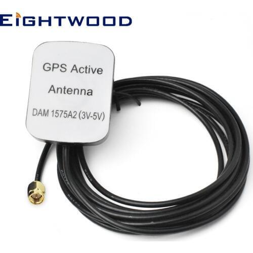 Eightwood 1575.42MHZ GPS Active Antenna Aerial with SMA Plug Connector RG174 Cable 3m for GPS Receivers and Mobile Application