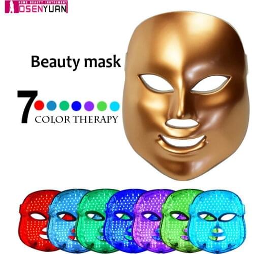 7 Colors Photon Facial Mask Beauty Machine Wrinkles Reduce Lifting Face Massager Skin Rejuvenation Acne Remover Facial Appliance