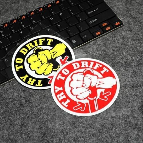 GalonDeco Individual Car Styling Try to Drift Car Reflective Stickers and Decals Rear Windshield Trunk Glue Auto Sticker