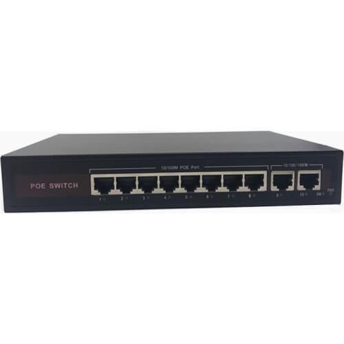 48V Ethernet POE switch with 8 10/100Mbps Port IEEE 802.3 af/at Suitable for IP camera/Wireless AP/CCTV camera system