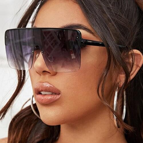 Fashion Flat Top Square Sunglasses Oversized Women Men Sun Glasses Luxury Brand Designer Gradient Eyewear Gafas De Sol Hombre