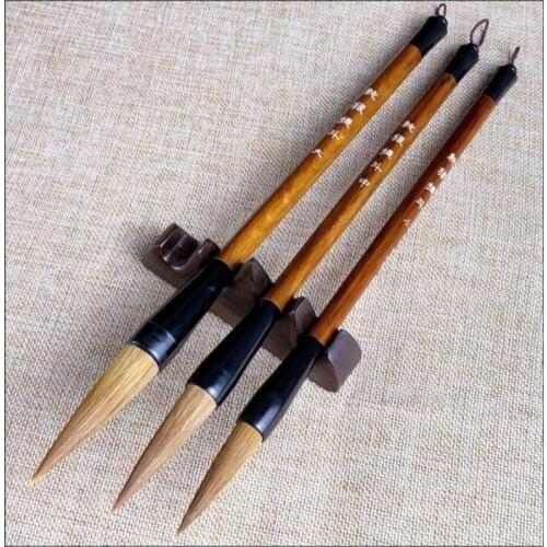 3pcs Caligrafia Weasel Hair Calligraphy Pen Chinese Painting Regular Script Writing Brush Pen Wolf Hair Caligraphy Brushes Set