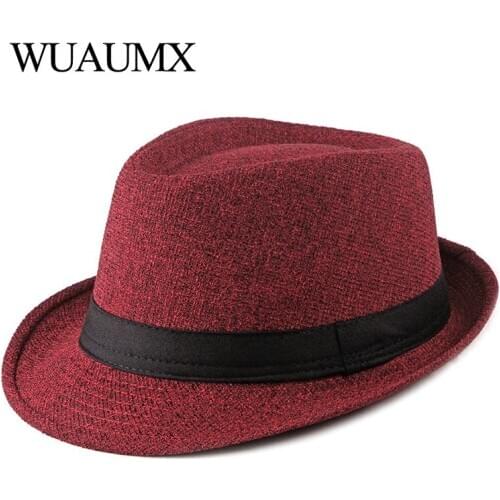 Wuaumx NEW Autumn Winter Mens Hat Fedoras Hat For Male Female Retro Bowler Hats Gentleman Jazz Caps Mens Fedoras Casquette