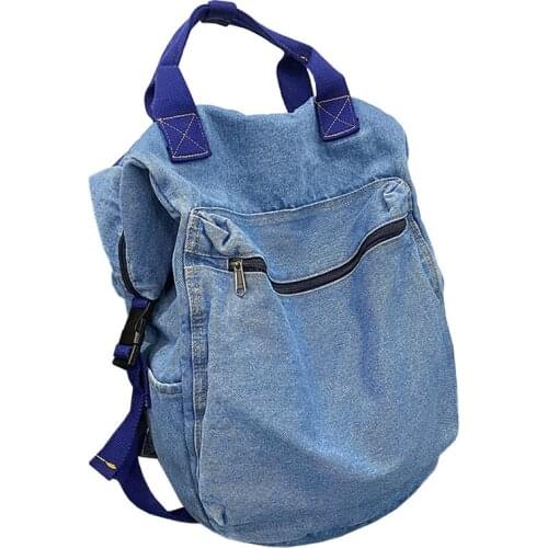 New Denim Backpack for Women School Bags Fashion Teenage Girls Laptop Backpacks Large Capacity Student Book Bags Youth Backpack