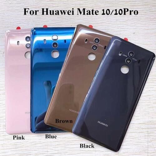 Original Back Battery cover For Huawei Mate 10 ALP-AL00 Mate10 pro BLA-AL00 Rear Housing door back cover case with camera lens