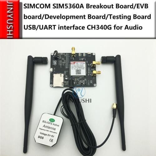 SIMCOM SIM5360A/SIM5360E Breakout Board/EVB board/Development Board/Testing Board USB/UART interface CH340G for Audio