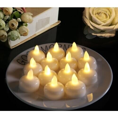 24pcs Flameless Waterproof Candle Lamp Float On Water Led Plastic Floating Tea Lights Battery Operated Party Decor