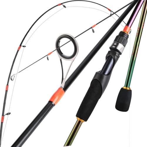 Sougayilang Multicolor Spinning Casting Fishing Rod 5 Section Portable Carbon Fishing Pole for Freshwater Fishing Tackle