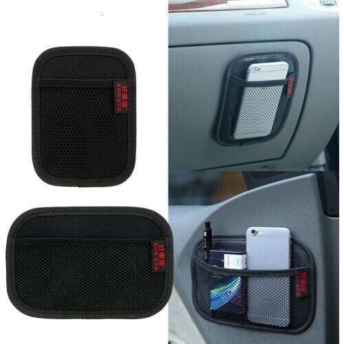 Universal Car Storage Bag Brand Stick-up Mesh Net Storage Bag Phone Holder Organizer Pouch Car Seat Back Organizer