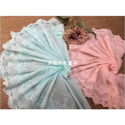 DIY Handmade Patchwork Vintage Cotton Fabric Lace Color Cotton Embroidery Flower Edge 25cm