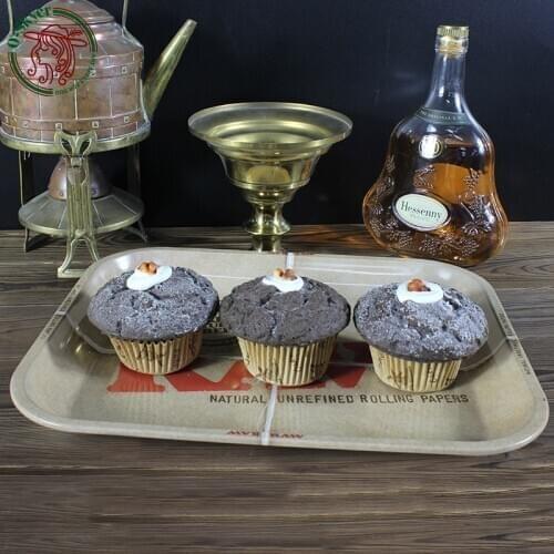 Vintage metal serving tray rectangle food snack tray desktop storage tray bar drinking holder