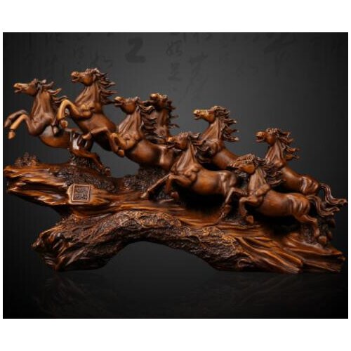 Eight horses horse decoration to success eight horse company office boss desktop High-end luxury Animal Sculpture statue carving