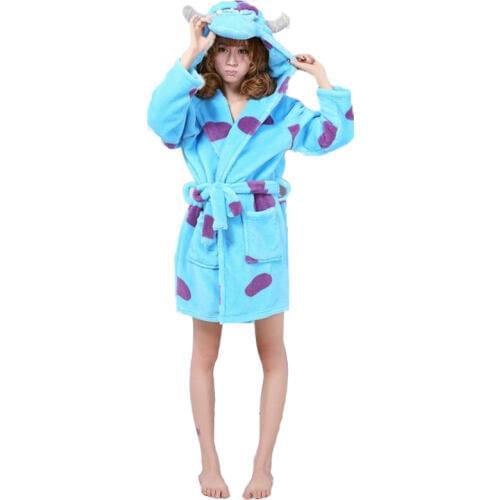 Women Sleepwear Nightgown Kimono Robe Soild Winter Bathrobe Monster Inc Sully Coat Woman Pajamas Shu Velveteen Robe