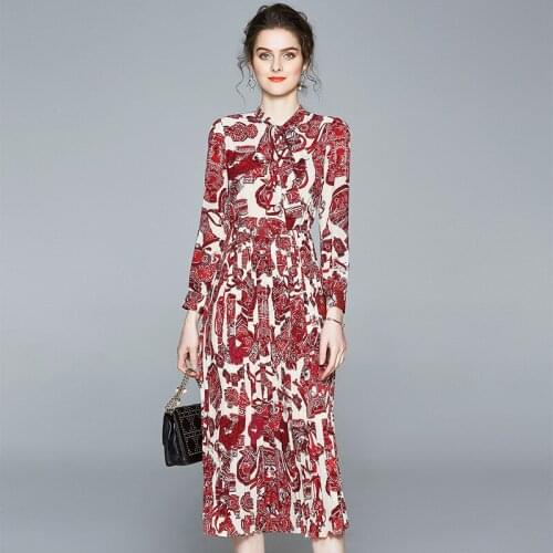 Women Spring Summer Dress 2021 New Lady Elegant Flare Sleeve Bow Neck Polka Dot Mid Calf Sexy Casual Tulle Party Dresses