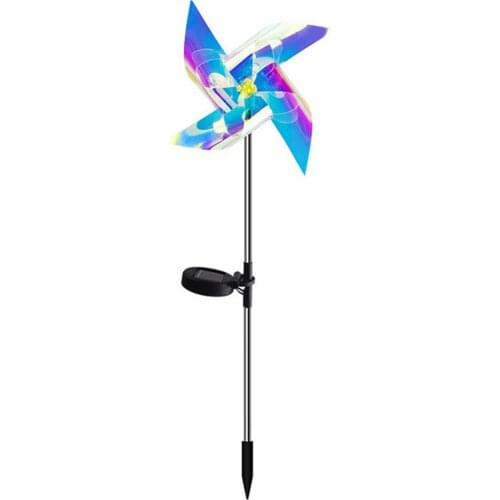2pcs Solar Wind Spinner with Garden Stake Solar Powered Windmill Light Landscape Wind Catcher Lawn Yard Patio Decoration JDH88