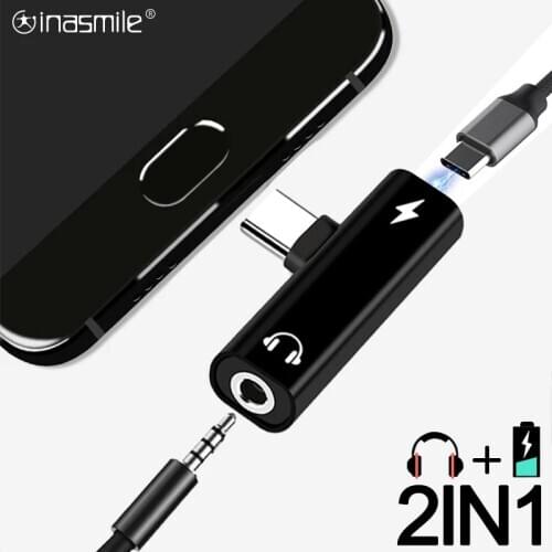 2IN1 Type C To 3.5mm jack Earphone USB 3.0 to Type C OTG Adapter for MacbookPro Xiaomi Huawei Type-C Charging Cable Converter