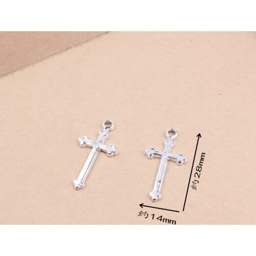 20pcs 14*28mm Bright Silver Jesus Cross Metal Charms For Jewelry Findings Diy Earrings Bracelet Necklace Accessories
