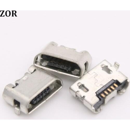 200pcs/lot micro mini USB Charging Port Connector Plug Jack Socket Dock plug 5-pin 5pin tail repair type b for pad tablet mobile