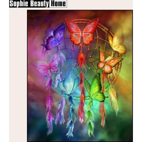 2018 Top Fashion New Needlework 3d Embroidery Full Resin Diamond With Picture Home Decor Mosaic Diy Painting Butterfly Feather