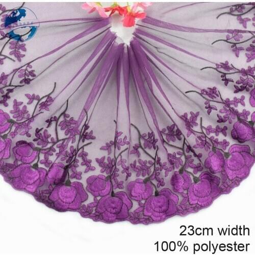 23cm polyester lace embroidery lace french lace ribbon fabric guipure diy trims sewing Accessories wedding decoration#4085