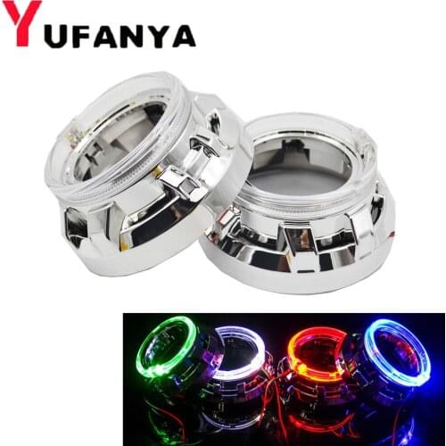 3.0 led bixenon projector lens shrouds with led angel eyes drl function car accessoires for car headlight