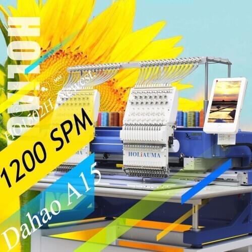 3 Years Quality Warranty!!!Holiauma 2 Head Home Computer Sewing Embroidery Machine 3d/Flat/Garment/Bag