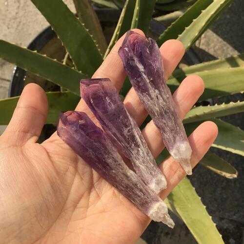 3pcs Natural Amethyst stone Rough Amethyst crystal for Decoration