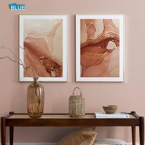 Amber Marble Veins Fluid Art Abstract Posters And Prints Canvas Decorative Painting Nordic Modern Style Wall Pictures Home Decor