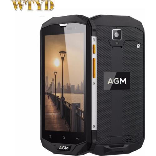 Original AGM A8 IP68 Waterproof Mobile Phone 5.0"HD 3GB RAM 32GB ROM Qualcomm MSM8916 Quad Core 13.0MP 4050mAh NFC OTG