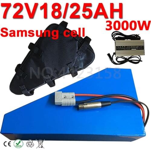 72Volt Triang Ebike Battery 72V 25Ah 20Ah 18Ah Bicycle Batteries With 18650 Li-ion Cell for 1500W 2000W 3000W Front/Mid Motor