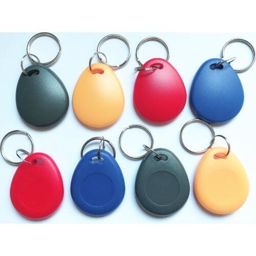10pcs EM4305 T5577 Copy Rewritable Writable Rewrite EM ID keyfobs RFID Tag Key Ring Card 125KHZ Proximity Token Access Duplicate