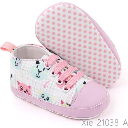Baby Shoes Boy Girl Star Solid Sneaker Cotton Soft Anti-Slip Sole Newborn Infant First Walkers Toddler Casual Canvas Crib Shoes