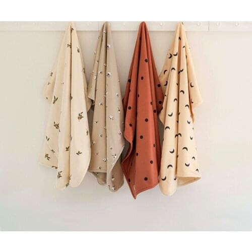 100% Cotton Baby Blankets Newborn for Boys Girls Baby Swaddle Blankets Flower Print Bedding Quilt Swaddle