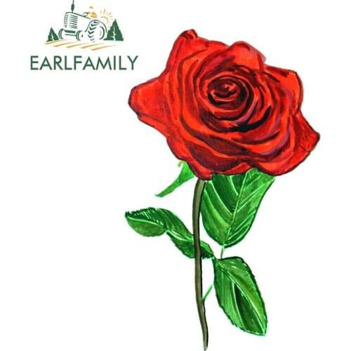 EARLFAMILY 13cm x 8cm Vinyl Stickers and Decals for Window Refrigerator Home or Wall Rose Personality Car Stickers Graphics