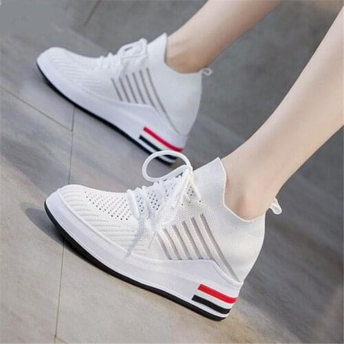 Exclusive Design Women Fashion Heightening Shoes Unique Increased Sole Shoes for Women Sneakers Breathable Mesh shoes
