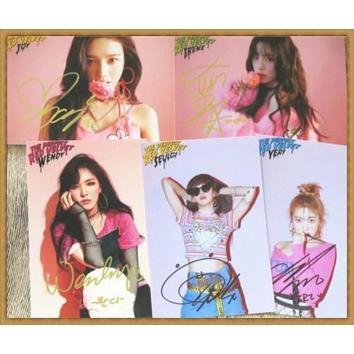 Hand signed THE PERFECT RED VELVET autographed photo 5 photos set K-POP 6 inches free shipping 022018C